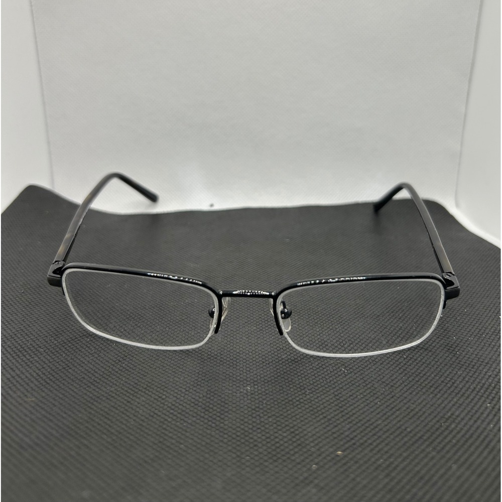 Chaps Eyeglass Frames Only Mens 52-18-140 Black Semi-Rimless Rectangular CP 2033